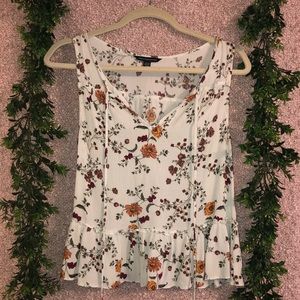 American Eagle - Cream Floral Tank - Size S